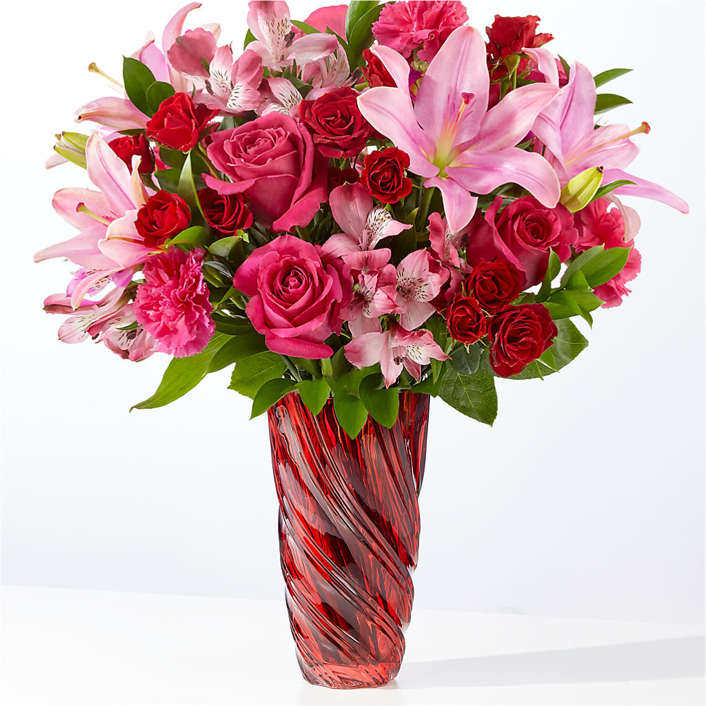 In Love Bouquet with Luxe Swirl Vase – Rj Flowers Design, Galloway OH