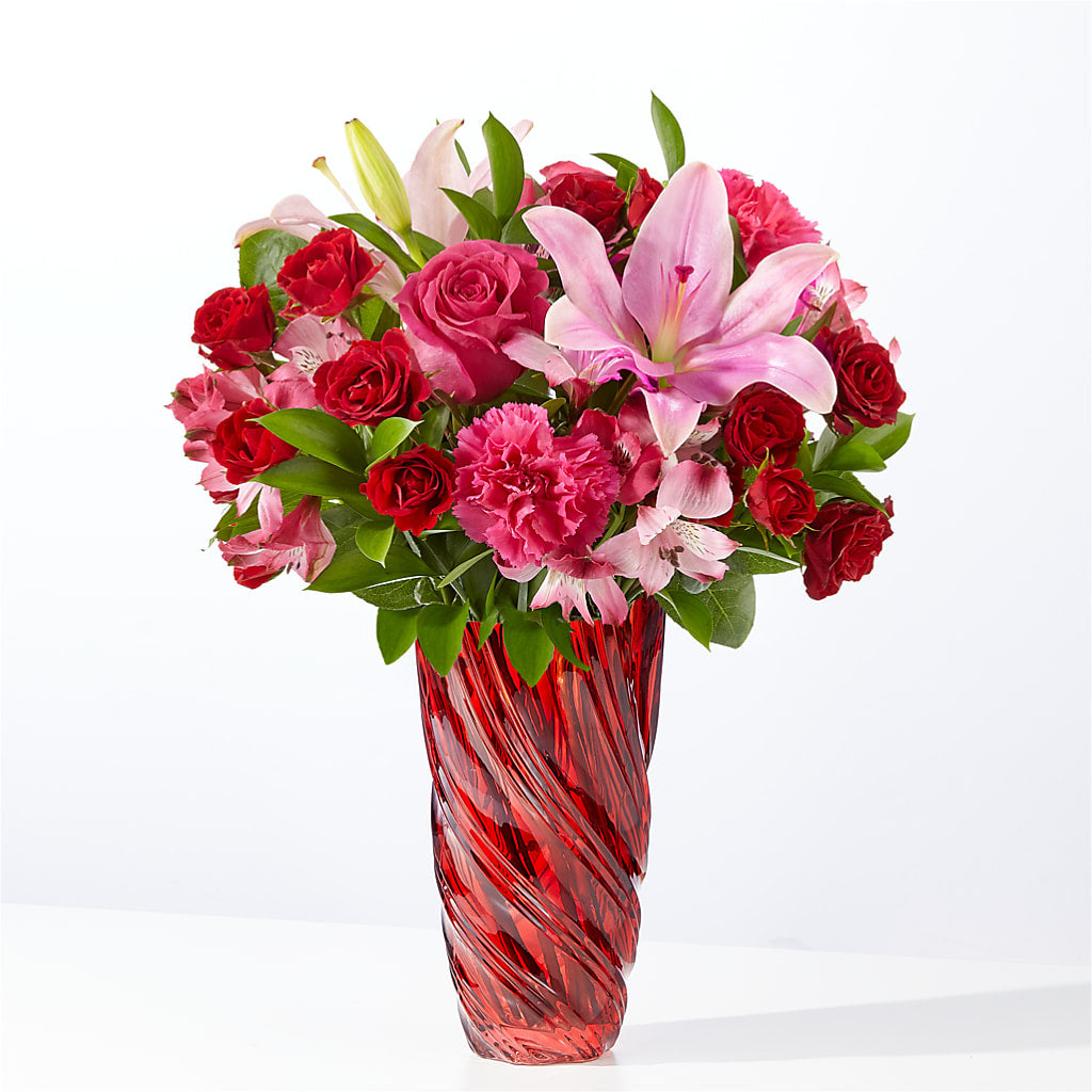 In Love Bouquet with Luxe Swirl Vase – Rj Flowers Design, Galloway OH