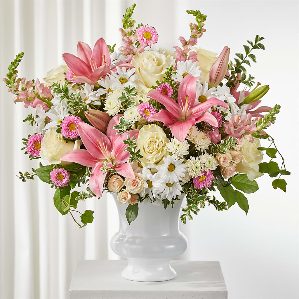 Empathetic Blooms Urn Arrangement – Rj Flowers Design, Galloway OH