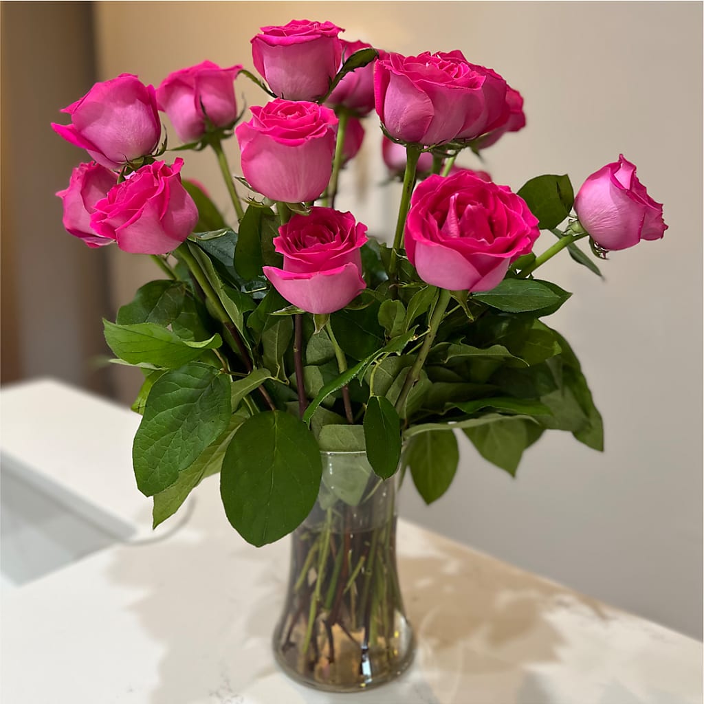 Long Stem Pink Rose Bouquet –  Rj Flowers Design, Galloway OH